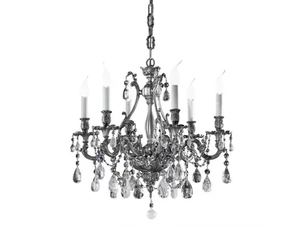 VERSAILLES 093/6-ROCK - Antique silver chandelier with rock crystals _ Possoni Illuminazione